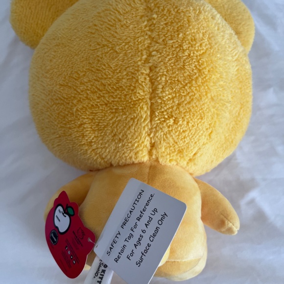 New Sanrio Hello Kitty Yellow Teddy Bear Suit Costume With Hearts 12” Plush - Picture 2 of 3